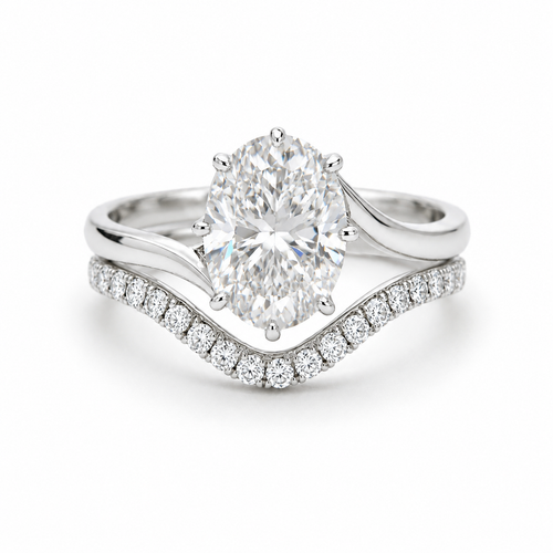 Lab Grown Diamond Bridal Set | Oval 3 ct