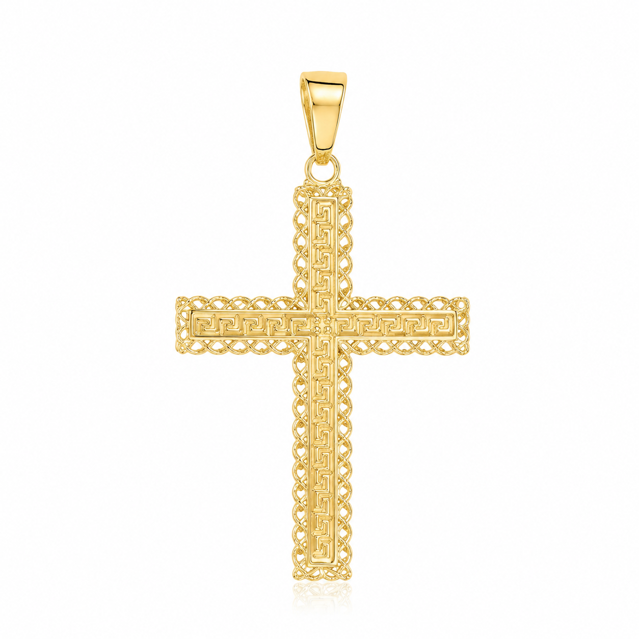 Greek Key Cross Pendant