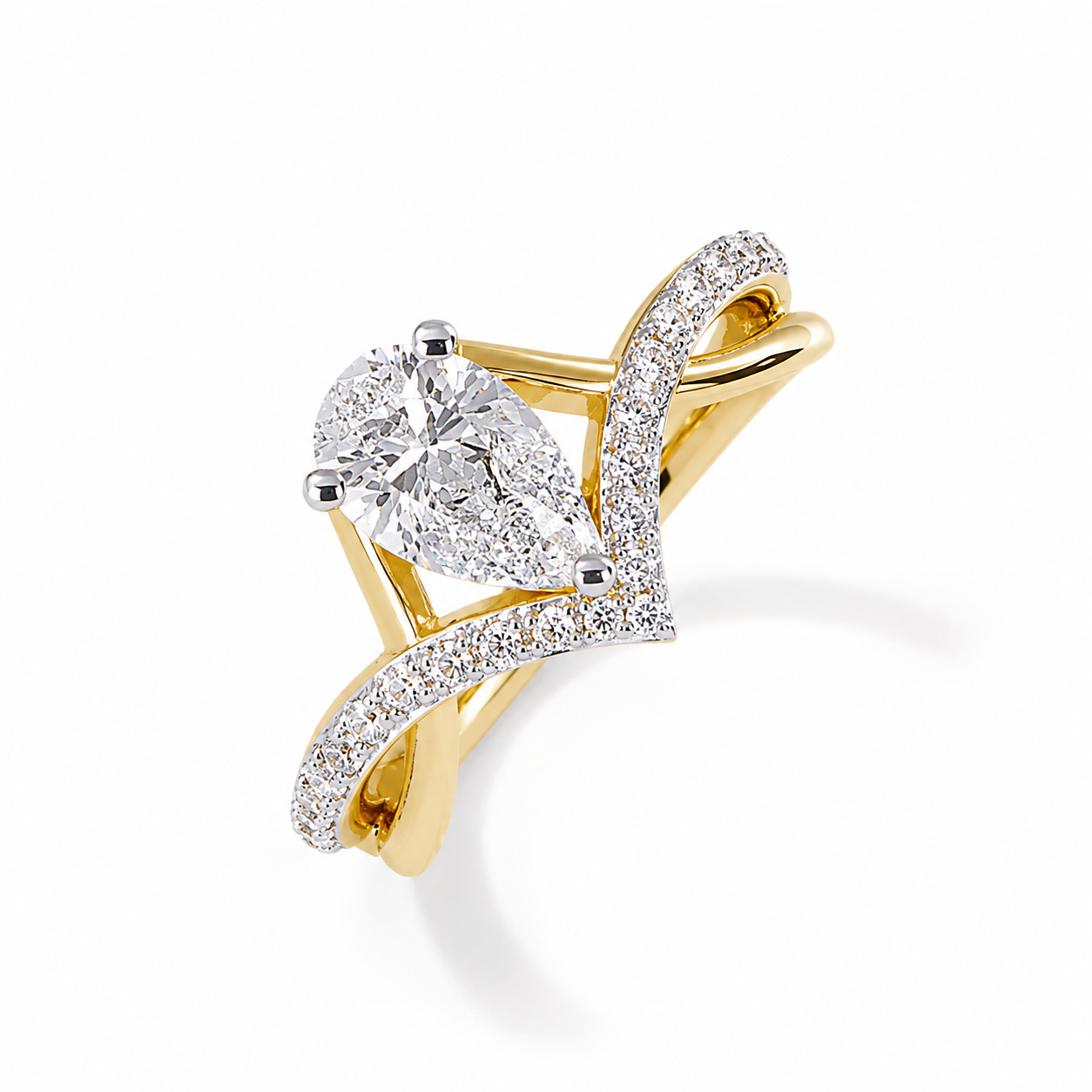 Pear Lab Grown Diamond Ring 1 ct