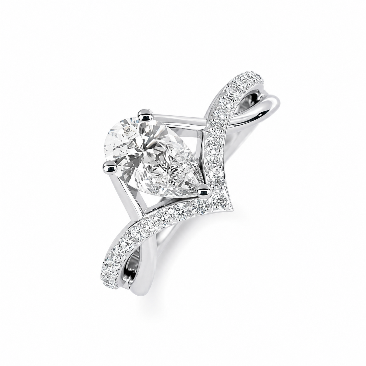 Pear Lab Grown Diamond Ring 1 ct