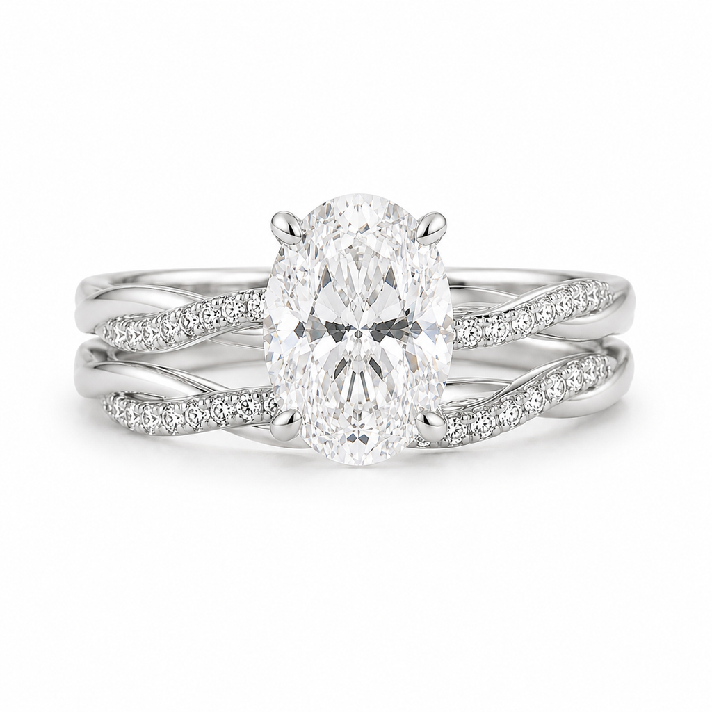 Oval Lab Grown Diamond Bridal Set