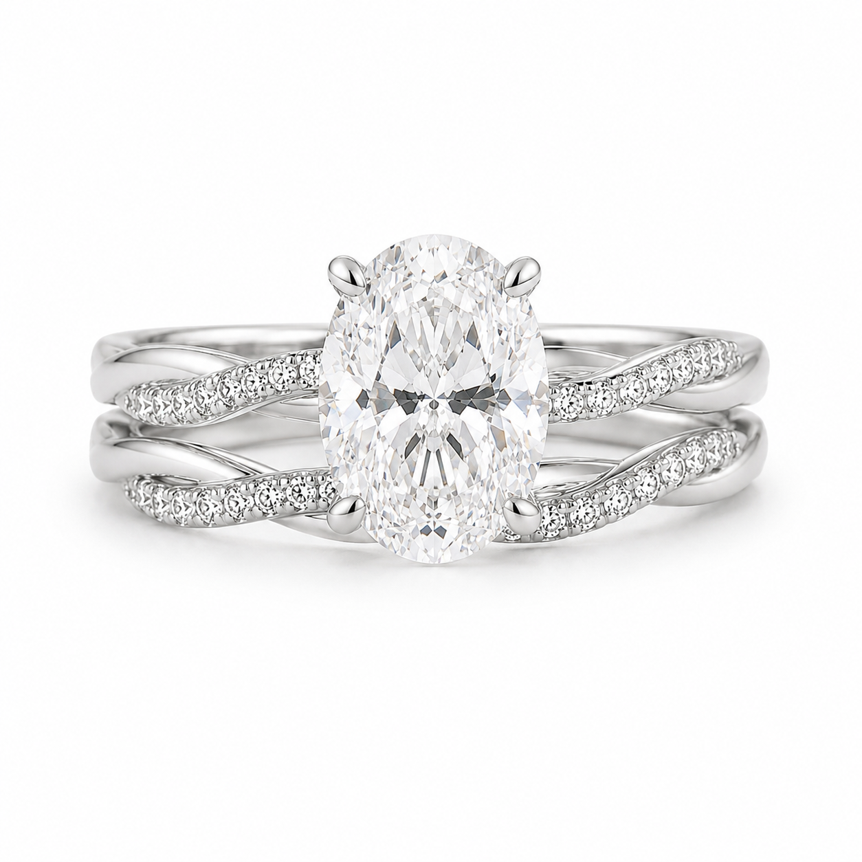 Oval Lab Grown Diamond Bridal Set