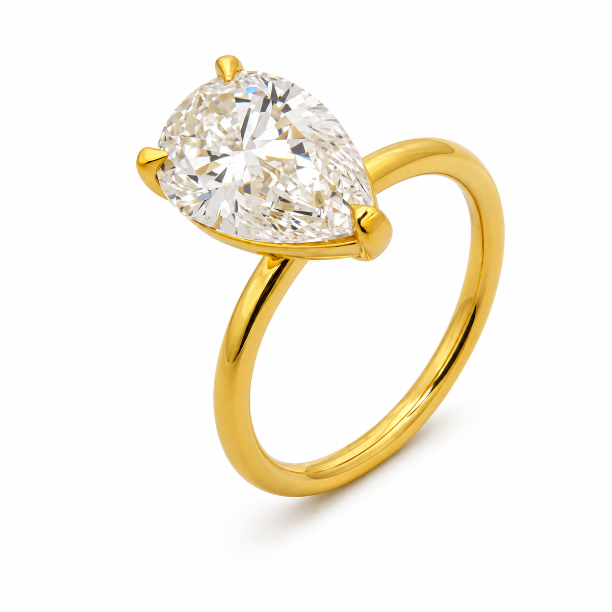 Lab Grown Diamond Engagement Ring | Pear 3.93 ct