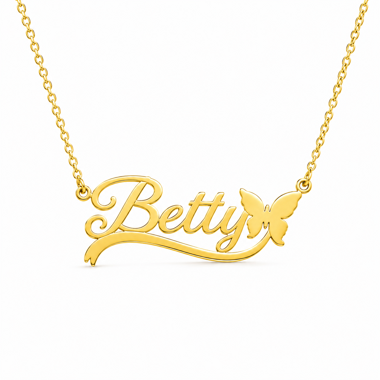 Personalized Name Necklace with Butterfly | Custom Name Pendant