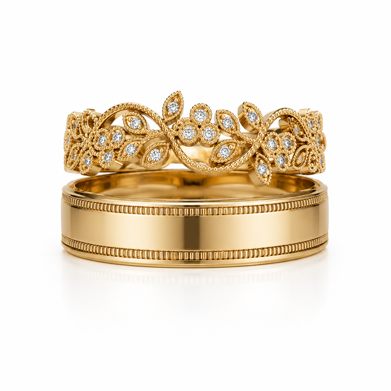 Vintage Matching Wedding Ring Set