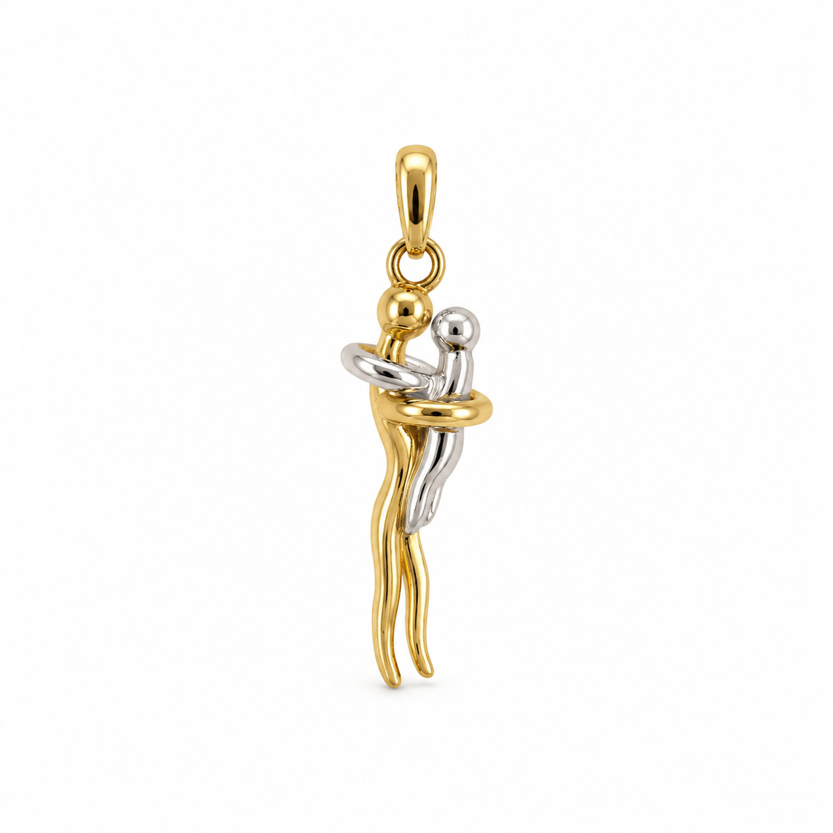 Mother & Baby Pendant in Two-Tone Gold