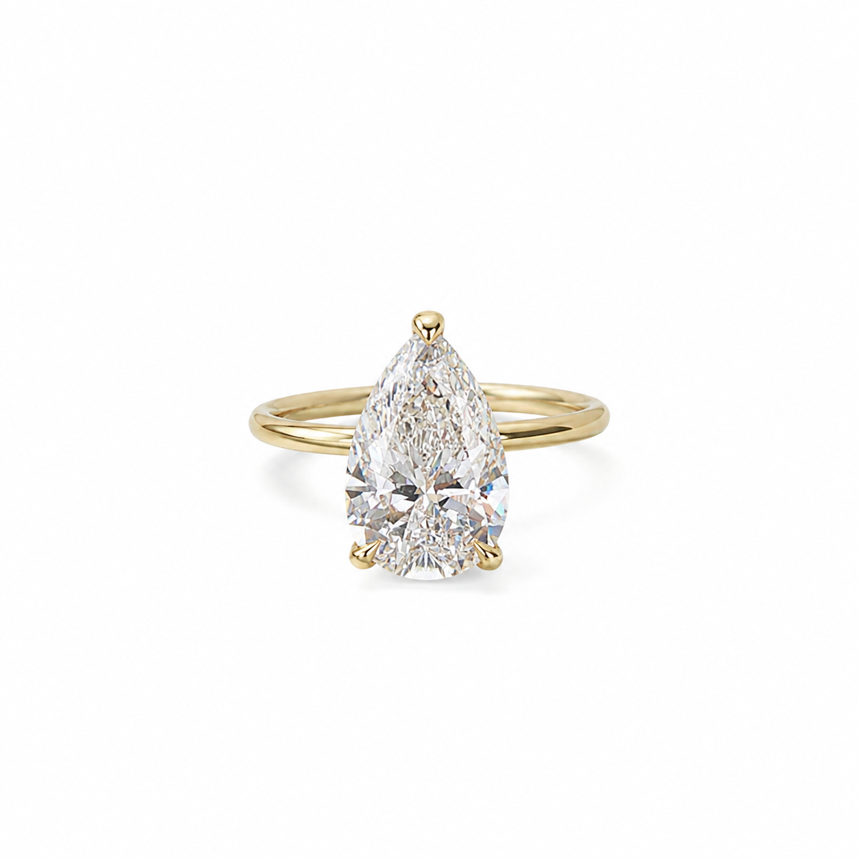 Pear Lab Grown Diamond Engagement Ring 3.93 ct