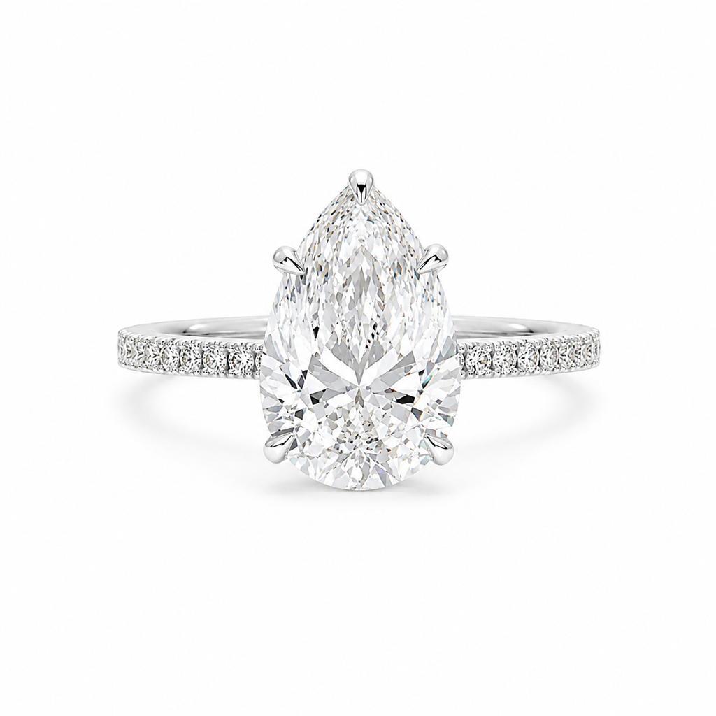 Pear Lab Grown Diamond Ring 5ct
