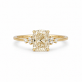 Lab Grown Yellow Diamond Ring | Cushion 2.6 ct