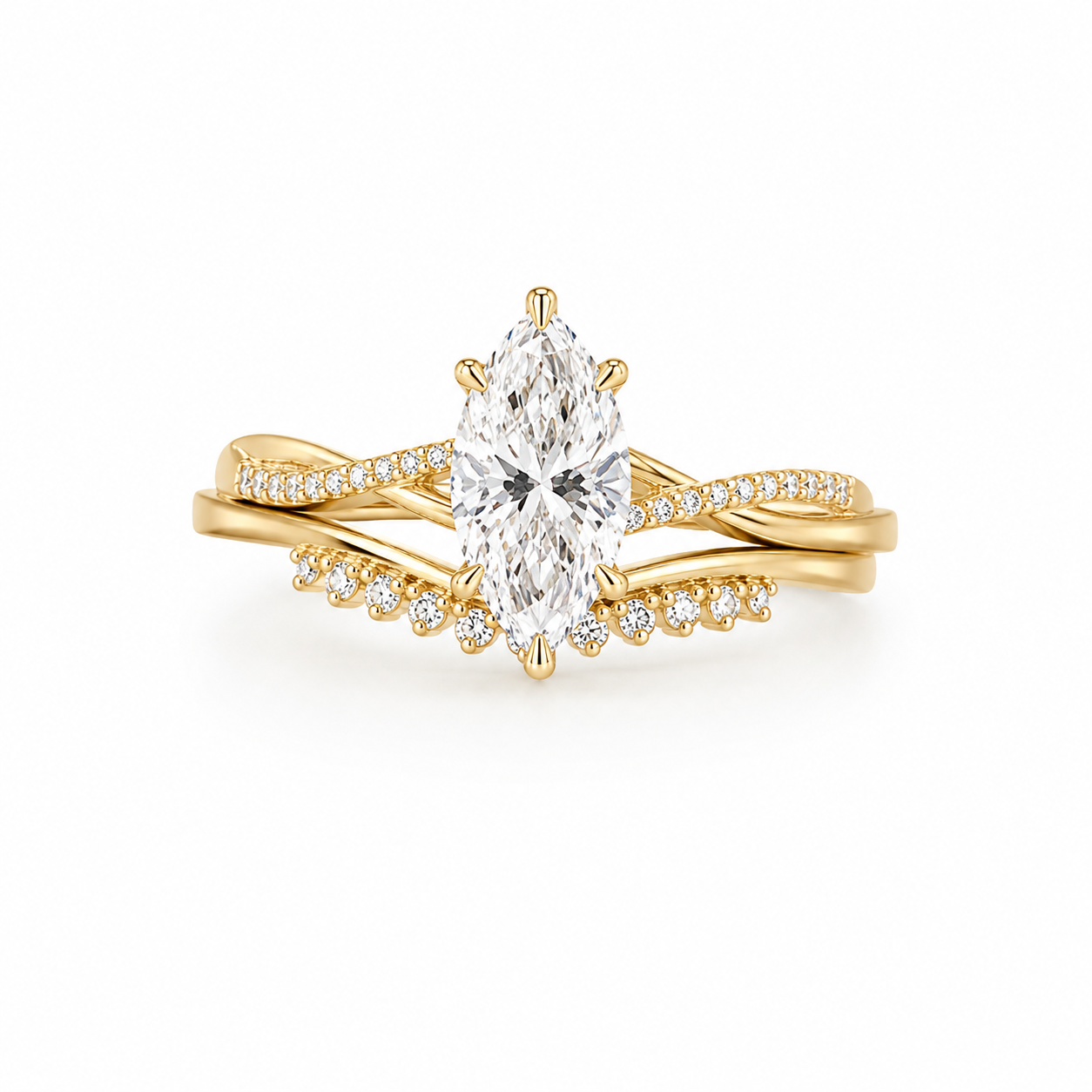 Marquise Lab Grown Diamond Bridal Set 1.5 ct