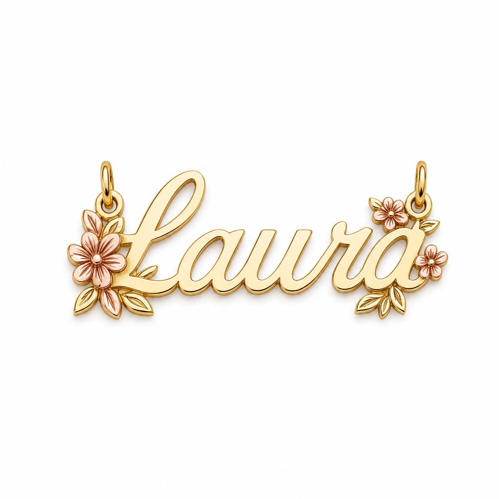 Personalized Floral Name Pendant | 5-7 Letter Name