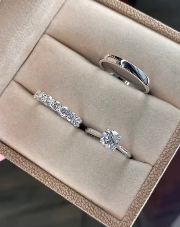 Wedding set 14k| Lab diamonds