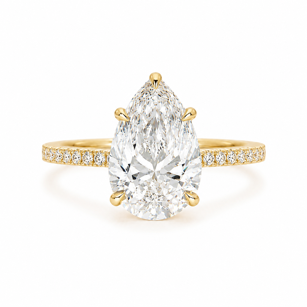 Pear Lab Grown Diamond Ring 5ct