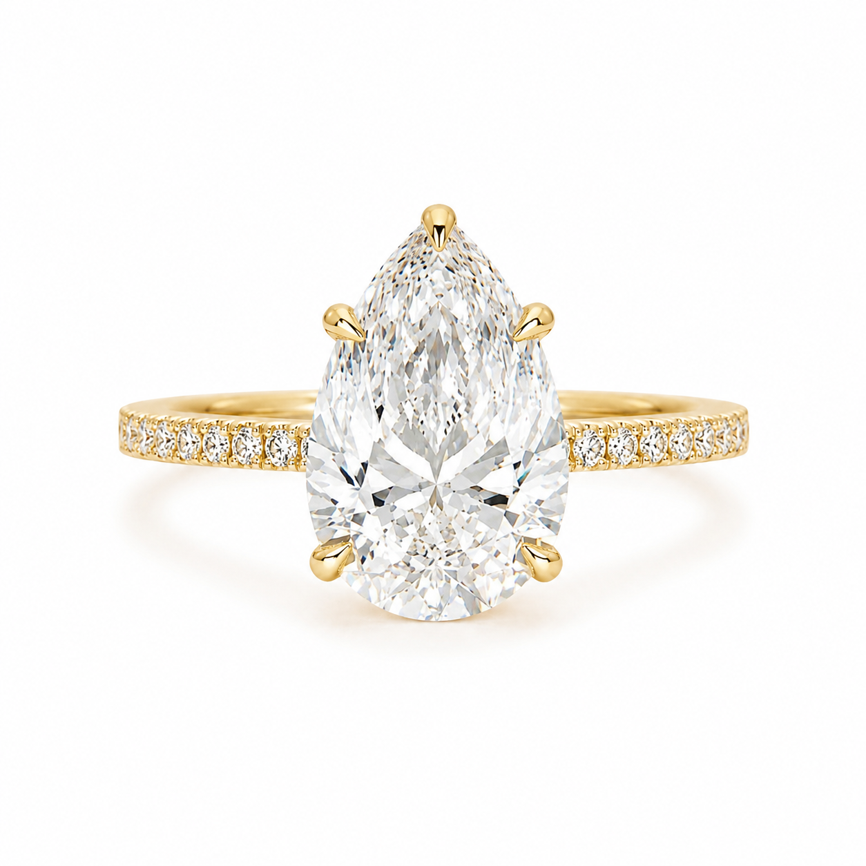 Pear Lab Grown Diamond Ring 5ct