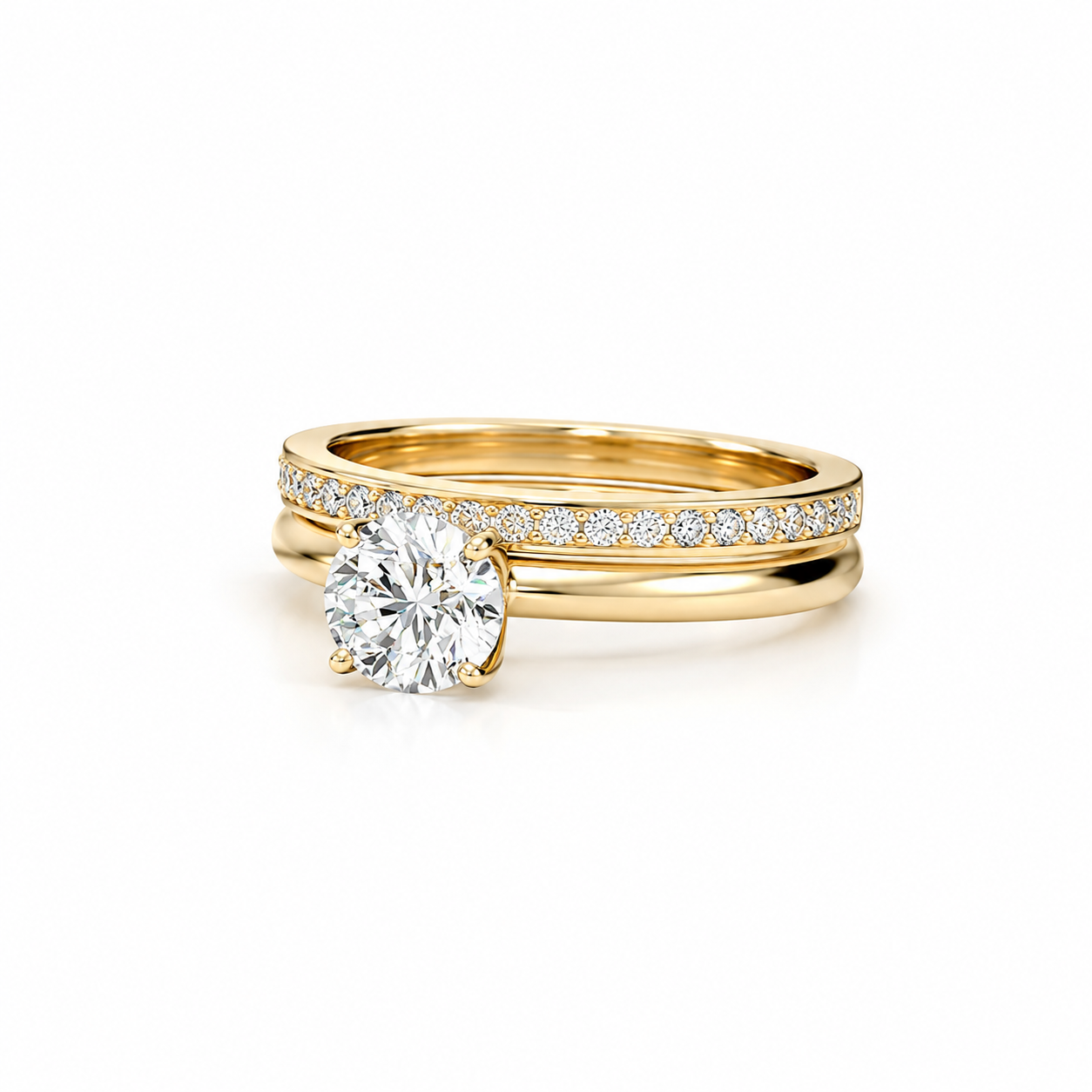 Round Lab Grown Diamond Bridal Set