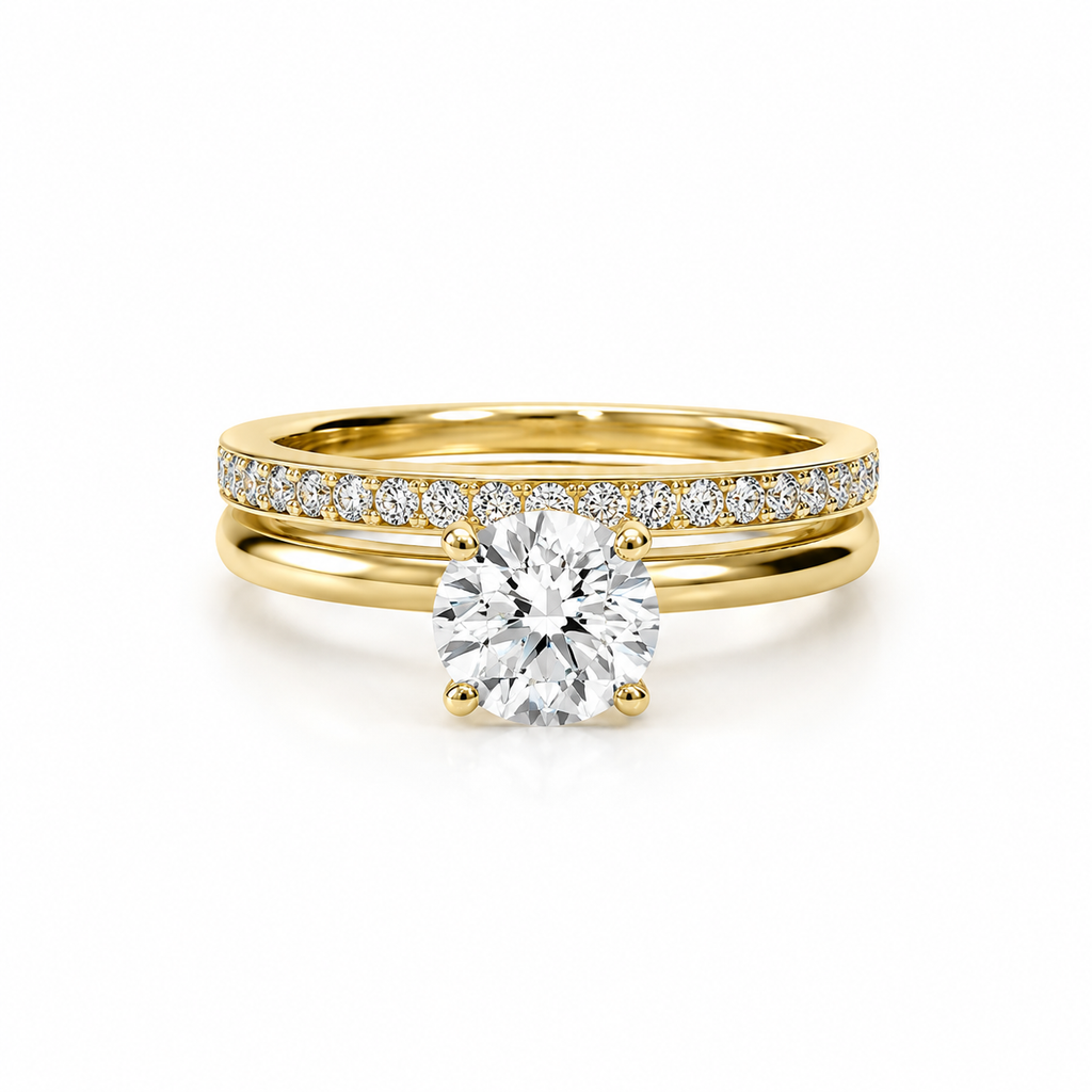 Round Lab Grown Diamond Bridal Set