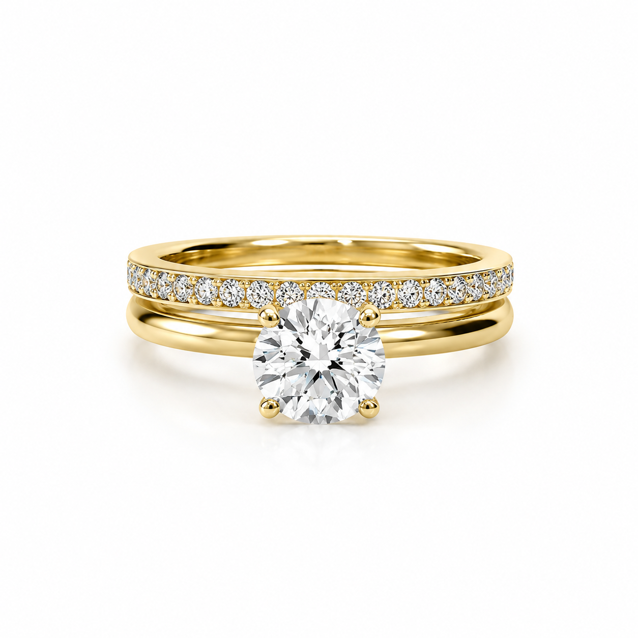 Round Lab Grown Diamond Bridal Set