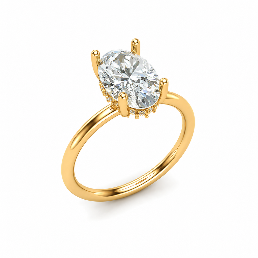 Oval Lab Grown Diamond Engagement Ring 3 ct