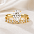 Oval Lab Grown Diamond Bridal Set 3 ct 14k