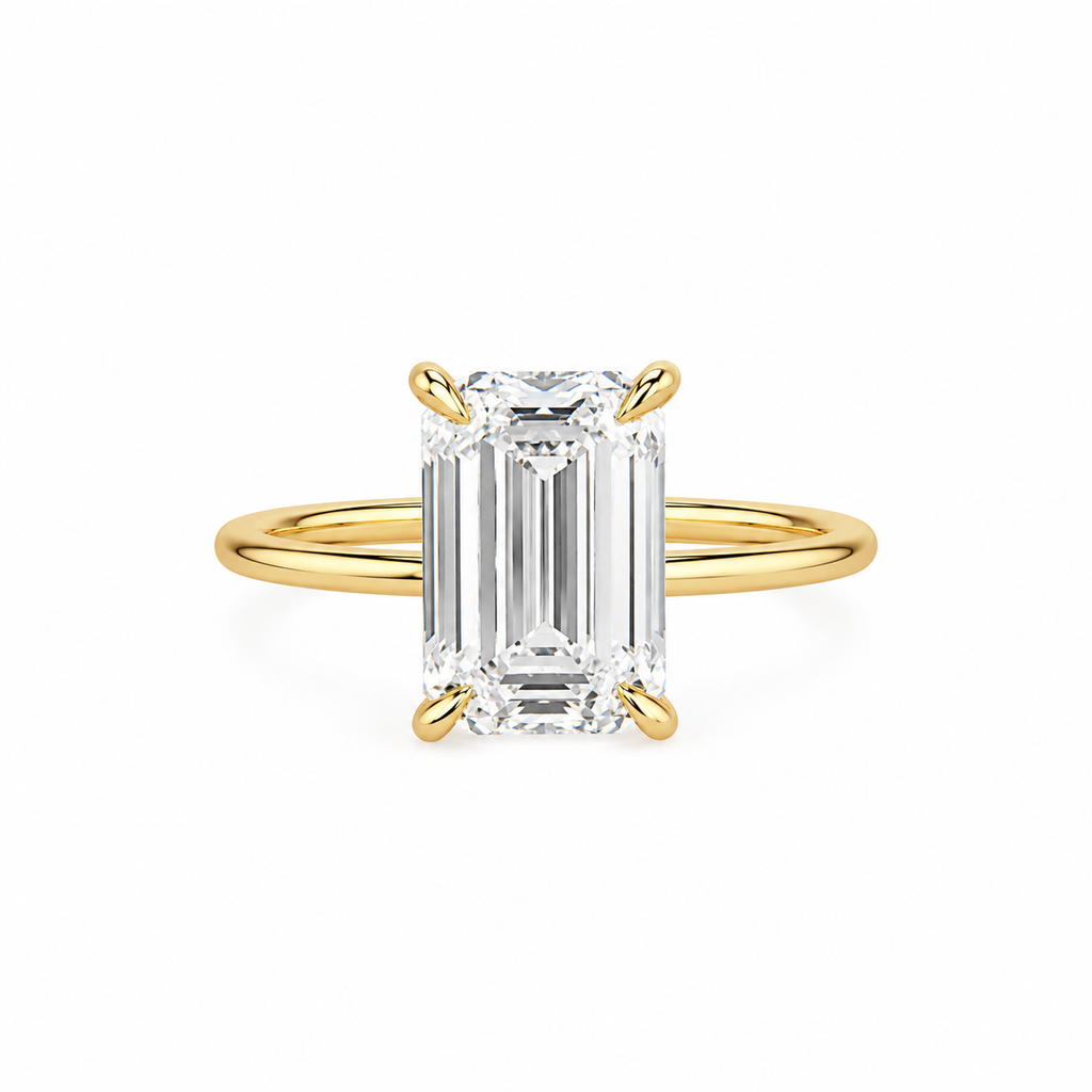 Emerald Lab Grown Diamond Ring 4ct 14k
