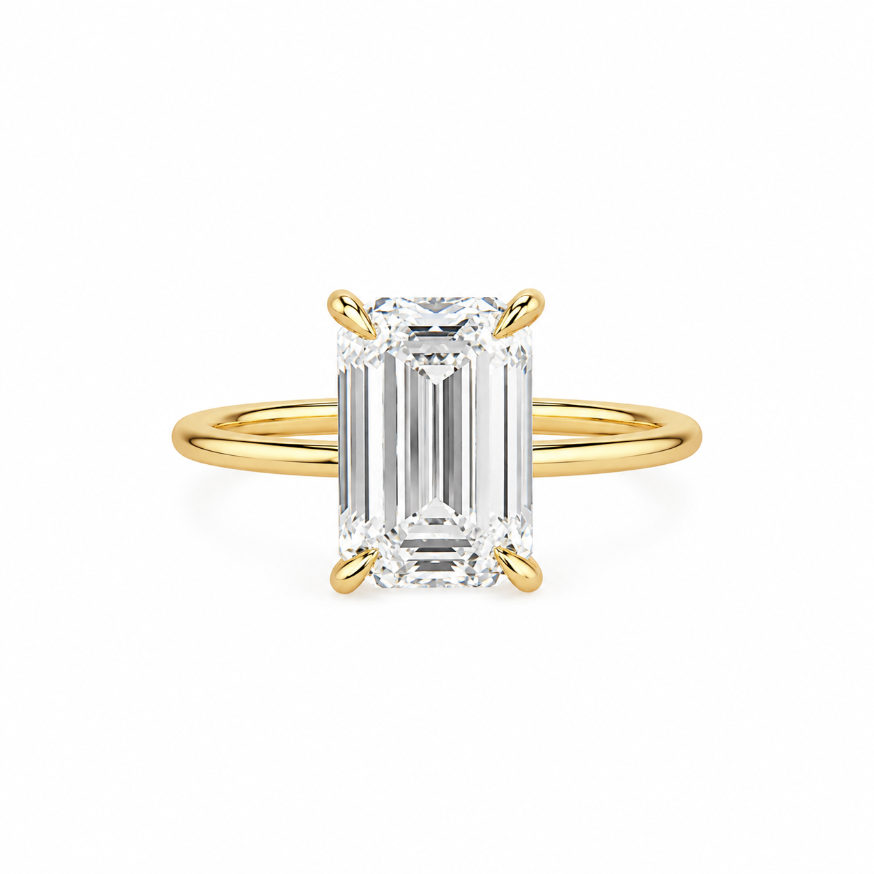 Emerald Lab Grown Diamond Ring 4ct 14k