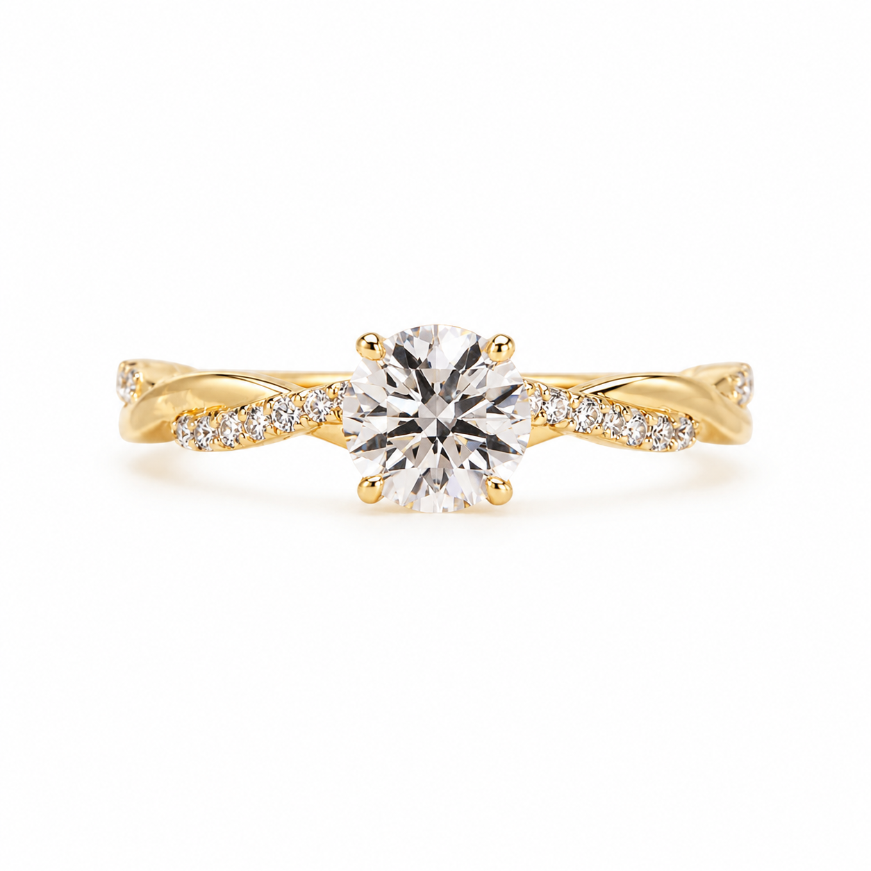 Round Lab Grown Diamond Ring 1ct 14k
