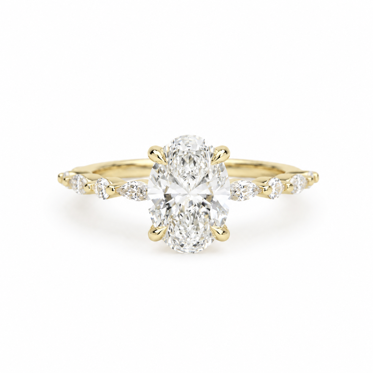 Oval Lab Grown Diamond Ring 2.1 ct