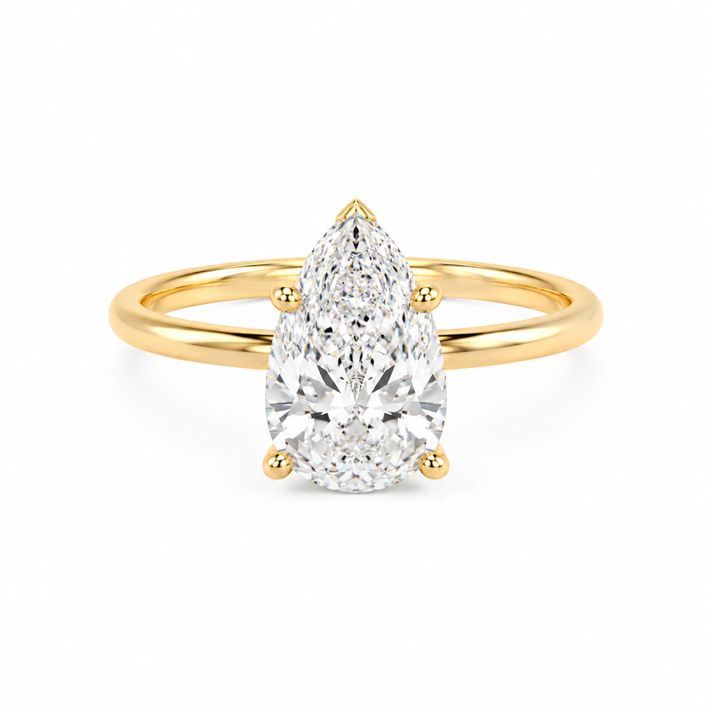 Pear Lab Grown Diamond Ring 2.1 ct