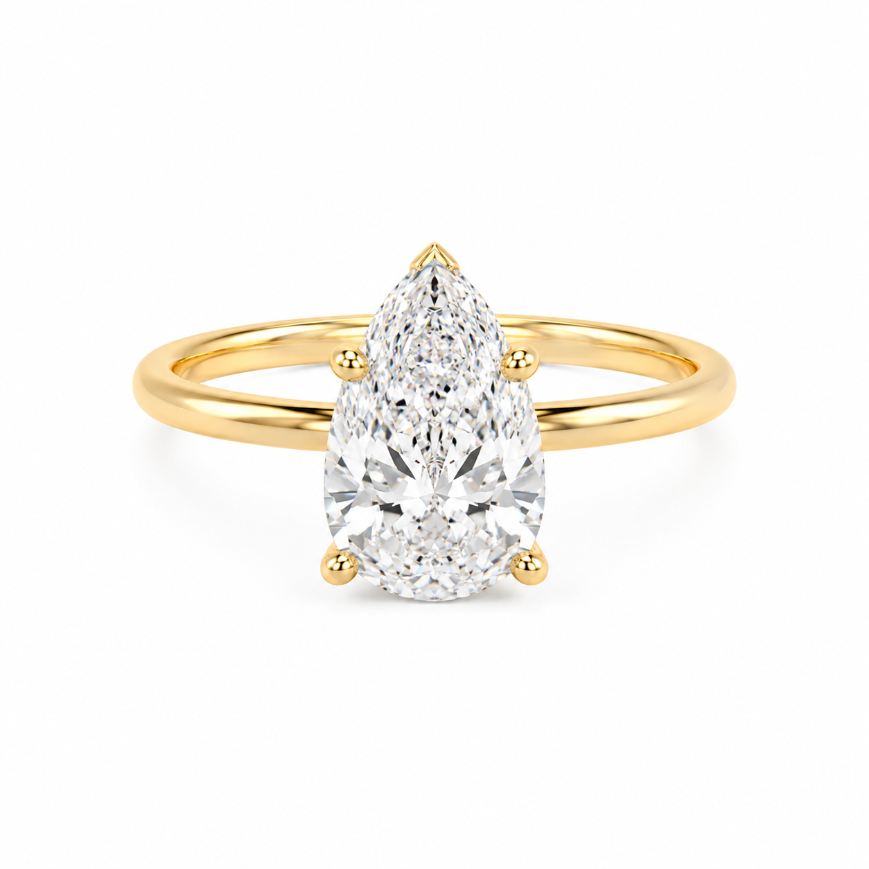 Pear Lab Grown Diamond Ring 2.1 ct