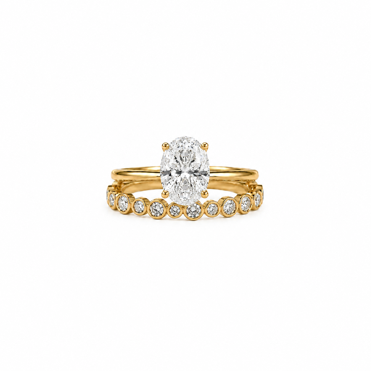 Oval Lab Grown Diamond Bridal Set 3 ct