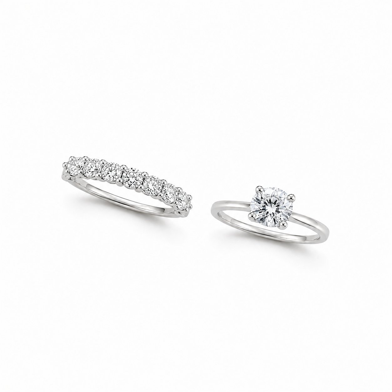 Round Lab Grown Diamond Bridal Set