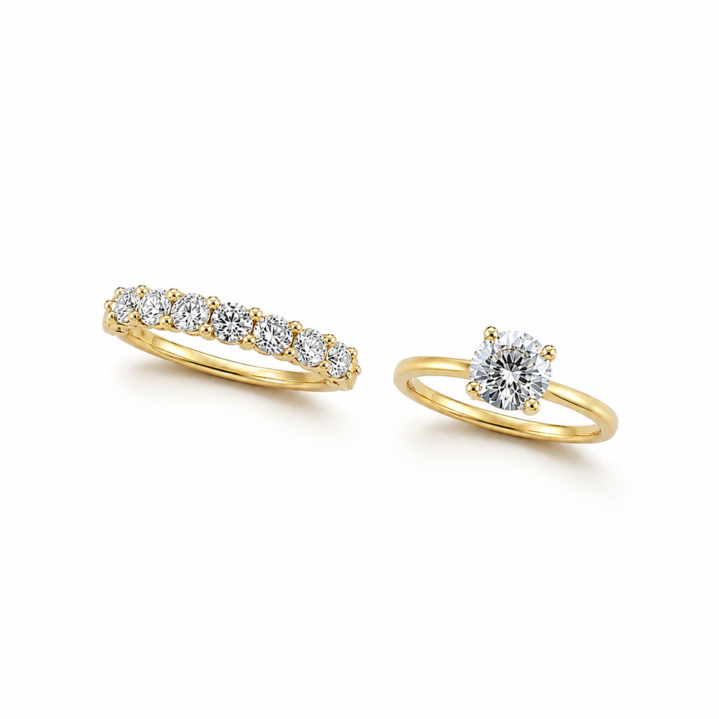 Round Lab Grown Diamond Bridal Set