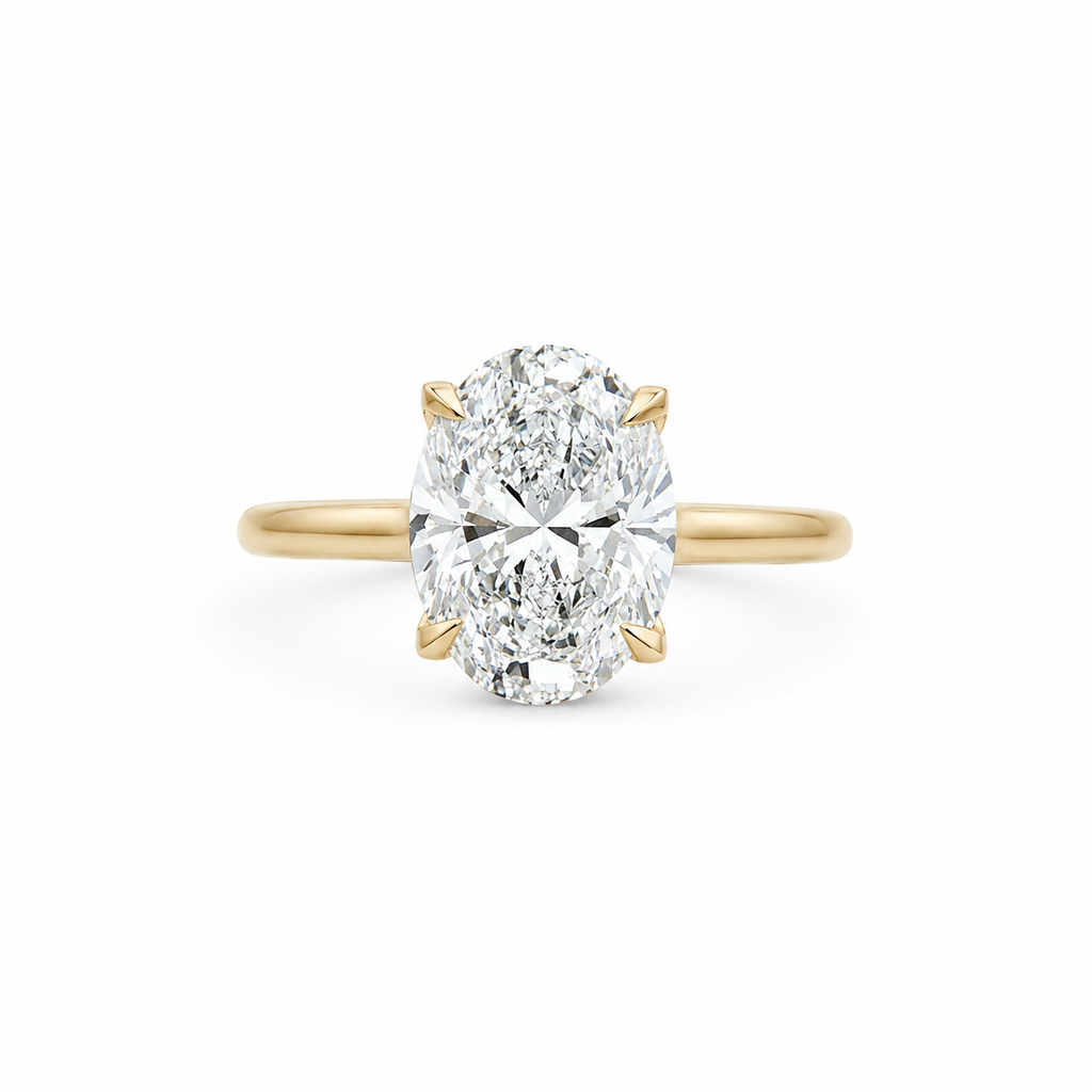 Oval Lab Diamond Engagement Ring – Floral Basket Setting 2.81 Ct