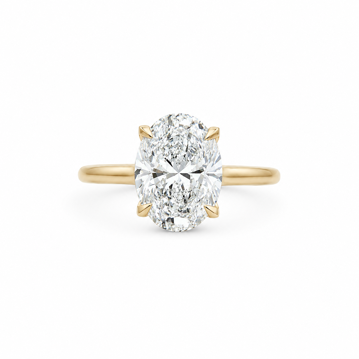 Oval Lab Diamond Engagement Ring – Floral Basket Setting 2.81 Ct