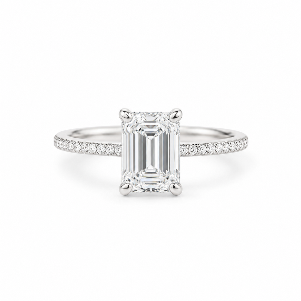 Emerald Lab Grown Diamond Ring 2 ct