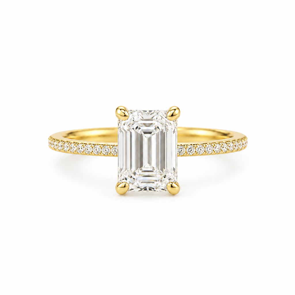 Emerald Lab Grown Diamond Ring 2 ct