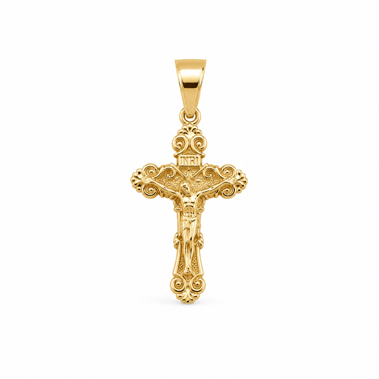 Gold Jesus Crucifix Pendant 27mm