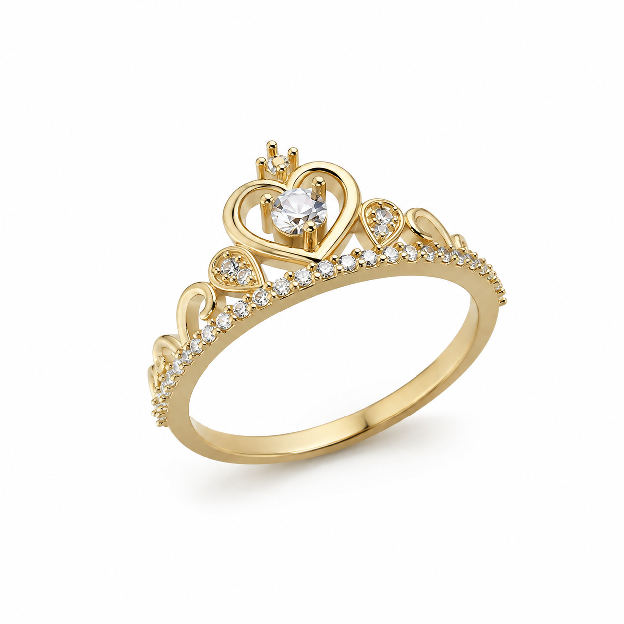 Princess Crown Quinceañera Ring with Round Diamond Accents