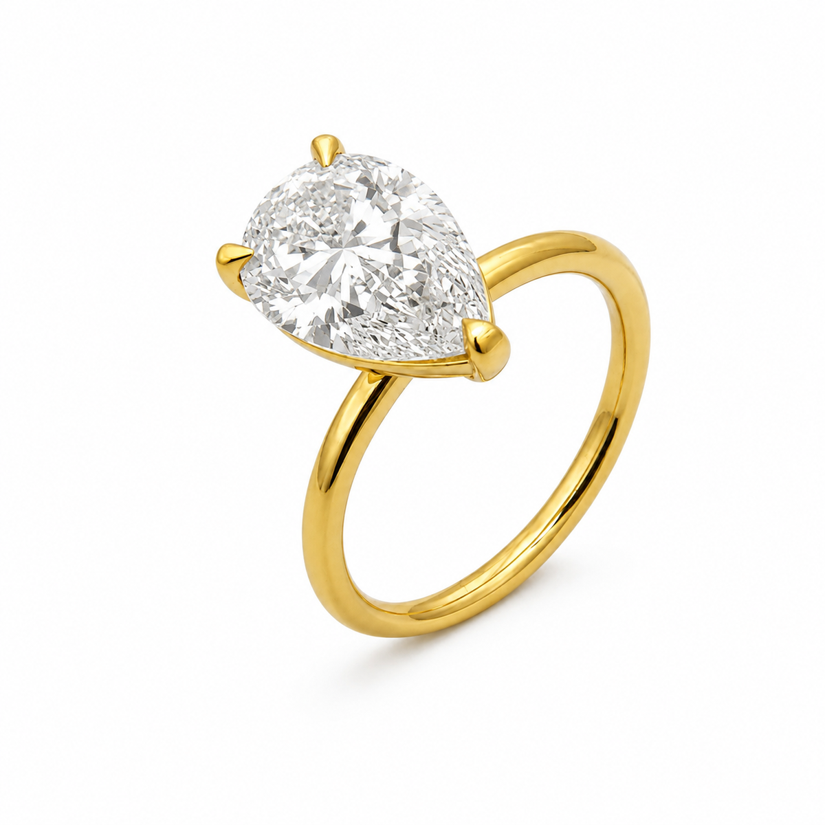 Lab Grown Diamond Engagement Ring | Pear 3.93 ct