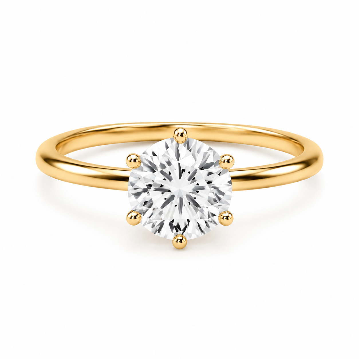 Round Lab Grown Diamond Ring 1.5 ct