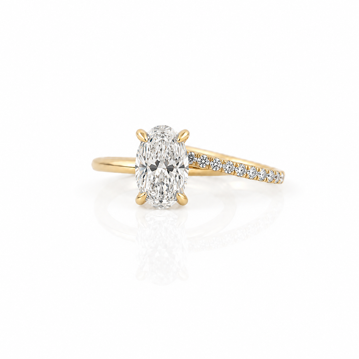 Lab Grown Diamond Bridal Set | Oval 2ct