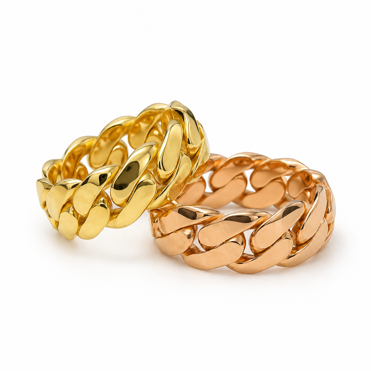 Matching Set Solid Cuban Link Ring