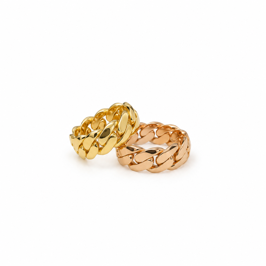Matching Set Solid Cuban Link Ring