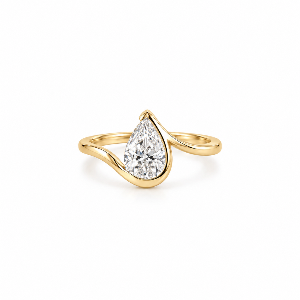 Lab Grown Diamond Engagement Ring | Pear 2 ct
