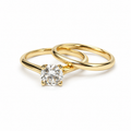 Lab Grown Diamond Bridal Set |Round 1 ct | Solid Band